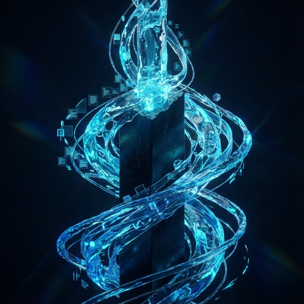 Abstract representation of a digital wellspring